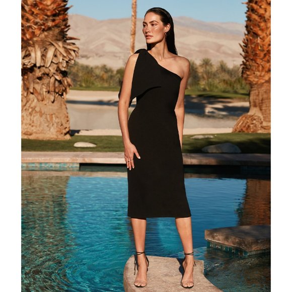 Dress the Population Dresses & Skirts - NWT Dress the Population Tiffany Dress One Shoulder Bodycon Midi Black Small